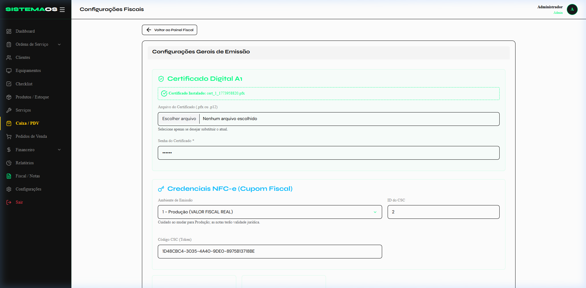 Configuração de Emissão de NFS-e Nativa para Assistências
